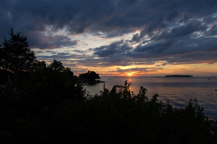 sunset viewed from Gibraltar Island